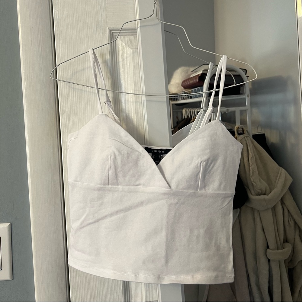 Surplice Cropped Cami - White, Size L (new with tags)